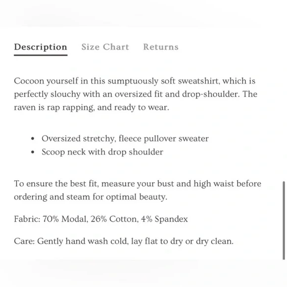 EUC Selkie The Caviar Pillow Sweater Sweatshirt Black 5X - Picture 4 of 4